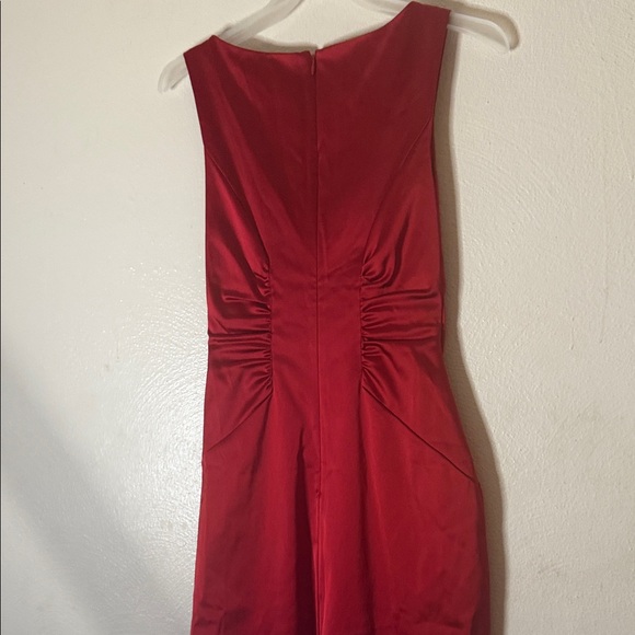 Cache Strapless Red Ruched Sheath Dress - Picture 7 of 13